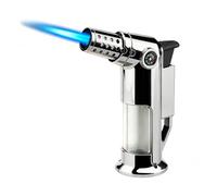 WeiGuangDu Encendedor de Llama Tipo Chorro a Prueba de Viento for Exteriores Llama Azul Grande; Cuerpo de Metal Recargable