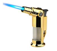 WeiGuangDu Encendedor de Llama Tipo Chorro a Prueba de Viento for Exteriores Llama Azul Grande; Cuerpo de Metal Recargable