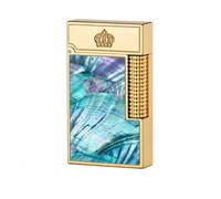 WeiGuangDu Men's Vintage-Style Brass Flip-Top Lighter; Produces a Crisp, Pleasing Sound When Opened; Refillable; Suitable as a Gift or for Home Use (Fuel Not Included).(Blue2)
