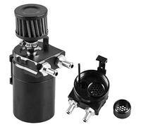 Weigudoc Depósito de Aluminio para automóvil, Lata de Captura de Aceite de 300 ml, Recipiente del Tanque de Aceite del Separador del Motor con respiradero de Filtro de Aire y Accesorios de Manguera