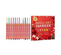 Weihnachtliche Nagellackmarker - 12er-Pack, schnelltrocknende Nagellackstifte in verschiedenen Farben | Perfekt für Zuhause, Nagelstudio, Partys, Hochzeiten, Reisen, Maniküre, Freizeit, Festivals,