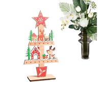 Weihnachtliche Tischdekoration mit Rentier - Weihnachtstischdekor | Holzschilder für Weihnachtstisch mit Baum | Dekoration für den Schreibtisch für Die Saisonale, Kamin, Party - 22,5x4.7x3,5 Cm