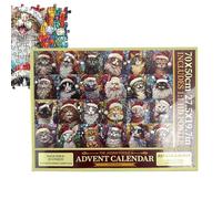 Weihnachts-Adventspuzzle - 24-Tage-Countdown-Kalender, 1000 Teile Tier-Puzzlespiel, Weihnachtsgeschenkidee für Familie, Mädchen, Erwachsene | Weihnachts-Puzzle-Spielzeug, festliche Heimdekorat