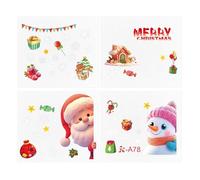 Weihnachts Fenster Aufkleber - 4 Teile Selbstklebende Heimdekoration, Festliche Fensteraufkleber Weihnachtsaufkleber, Weihnachtesfensteraufkleber Für Glas Innenbereich Badezimmer Wohnzimmer Küche Büro