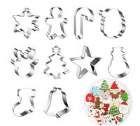 Weihnachts-Keksausstecher Set Edelstahl 10-teilig - Plätzchenformen Weihnachten | Ausstechformen Backen für Kekse & Gebäck | Weihnachtsbäckerei Zubehör aus rostfreiem Stahl | Lebkuchenmann