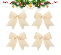 Weihnachts Samtschleifen - Juego de 4 unidades Luxuriöse Deko Schleifen, Dekorative Rote Samt Schleifen Für Weihnachtsbaum Fenster Tür Wand Treppe Kamin Zuhause Büro Event Hochzeit | Stilvolle