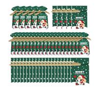 Weihnachts Süßigkeiten Drawstring - 15 × 23 cm 50 Stück Festliche Geschenk Taschen, Snack Verpackungsbeutel Wiederverwendbar | dekorativ praktisch geeignet für Liebhaber Familie Freunde