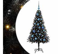 Weihnachtsbaum mit 150 s - 150 cm PVC Baum mit Ständer für Festtagsdeko | Schwarz & Langlebig | Ideal für Wohnzimmer & Weihnachtsdekoration