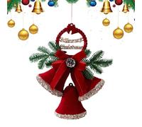 Weihnachtsglocken-Ornamente - Beflockte Weihnachtsdeko zum Aufhängen | Vintage-Metallglocken-Dekoration für Baumkranz, Treppe | Eleganter Weihnachtsanhänger für Haustür, Fenster, Wand, Garten, Kaminsi