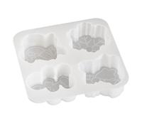 Weihnachtskerzenformen & 3D-Backformen - 4 Mulden Silikonform Für Elch, Weihnachtsmann & | Leicht Zu Lösende Form Kuchen, Harz & Kerzen | Reißfestes Silikon-Backzubehör Weiß, 1 Stück