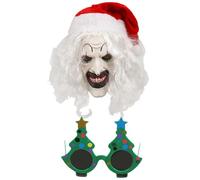 Weihnachtskostüm Maske - Weihnachtsclown-Kostüm, Cosplay-Weihnachtsmaske - Art's Weihnachtsgläser | Zubehör, Weihnachts-Horror-Requisite, Weihnachtskostüm-Requisiten Für Cosplay, Rollenspiele