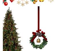 Weihnachtskranz, 30cm Türkranz Weihnachten Weihnachtstürkranz mit Glöckchen, Schleifen und Rentier für den Winter, Partys, Zusammenkünfte, Weihnachtsfeiern im Innen- und Außenbereich Dekoration