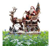 Weihnachtsmann-Gartenstecker - Niedliche Weihnachtsmann-Rentier-Gartendekoration, langlebiges Metallschild für den Garten | Perfekt für Rasen, Terrasse, , Blumentopf, Feiertage, Party, festliche D