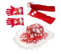 Weihnachtsmann-Kostüm, Weihnachtsoutfits Für Frauen - Vaquera-Hut-Weihnachtsoutfits - 3x Weihnachtsmann-Kostümset, Ausgefallene Weihnachtskostüme Für Bühnenauftritte, Weihnachtsfeiern