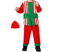 Weihnachtsparty-Outfit Für Kinder - Komplettes Cosplay-Kostüm-Set, Festliches Feiertags-Performance-Kostüm, Weihnachtsmann-Charakter-Verkleidung, Komplettes Kostüm-Set Mit Oberteil, Hose Und Pas