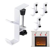 Weihnachtsstrumpfhalter für Kaminsims - Verstellbare Kaminhaken aus Metall | 4er Set rutschfeste Aufhänger für Strümpfe und Girlanden - Kamin Dekoration, Weihnachtskugeln, Halterungen, Winter Deko