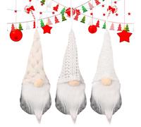 Weihnachtszwerg Deko Set 3 Stück Stoff 15x6x4cm | Plüsch Weihnachtsbaum Zwerge | Kreative Weihnachtsdekoration Figuren für Zuhause Tisch und Fenster | Vielseitige Zwergen Deko für Halloween Neujahr