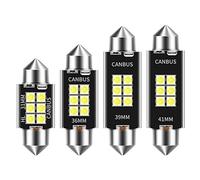 WeiHong Festoon-31mm / 36mm / 39MM / 41mm C5W C10W Bombillas LED Canbus 3030 6-SMD Sin error Coche Interior Mapa Domo Luces de lectura 12V / 24V 3W Lámpara automática (Blanco, 31MM)
