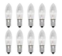 WeiHong Pack of 10 E10 34 V 3 W Candle Bulbs, E10 Small Screw Base,30 LM Warm White 2700 K, Candles Bulb Replacement for Fairy Lights, Candlestick, Ark Light, Christmas Garlands