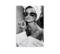 WEIJUNMAOYI Póster artístico de pared con pintalabios de Audrey Hepburn, póster decorativo de lienzo e impresión artística moderna para dormitorio familiar, 40 x 60 cm