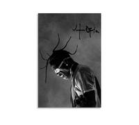 WEIJUNMAOYI Travis Scott Art - Póster en lienzo - Arte de pared de rap americano para decoración de habitación - Impresión estética de 50 x 75 cm, estilo sin marco