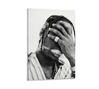 WEIJUNMAOYI Travis Scott - Póster de lienzo de rap americano de arte vintage, arte de pared, decoración estética decorativa, 50 x 75 cm, estilo marco