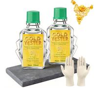 WEILAOK Comprobador de Oro, Surtido de Reactivos de Prueba de Oro de 10-24 Quilates, Probador de Oros con Piedra de Toque Natural, Veloce e Preciso, 2pcs*10ml