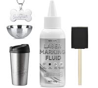 WEILAOK Fluido per Marcatura Laser, Polvo de Marcado Láser Ideal para Grabado Láser de Diversos Metales, Secado Rápido, Alta Blancura, 150ml