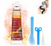 WEILAOK Pegamento Alta Temperatura, Silicona Alta Temperatura, Masilla Refractaria, Silicona Refractaria, Pegamento para Altas Temperaturas para Chimeneas, Estufas, Escudos Térmicos, 100 ml