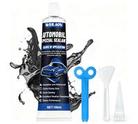 WEILAOK Silicona Negra, Silicona Negra para Coche, Pegamento Carrocería Coche, Sellador para Puertas Coche, Curado Rápido, Sellado e Impermeable, 100 Ml