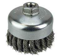 Weiler 12326 4" Single Row Knot Wire Cup Brush, .035" Steel Fill, 5/8"-11 UNC NUT, Made in the USA