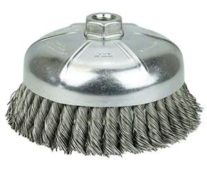 Weiler 12356 - Cepillo de alambre para copa de alambre, agujero roscado, acero, nudo parcial, fila simple, diámetro de 6 pulgadas, diámetro de alambre de 0 pulgadas, eje de 5/8 "-11, longitud de cerdas de 1-3/8 pulgadas, 6600 rpm