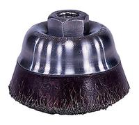 Weiler 35406 3-1/2" Polyflex Encapsulado Crimpado Cepillo de copa de alambre .014" relleno de acero, 5/8"-11 tuerca UNC