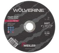 Weiler 56273 - Rueda de corte fina Wolverine tipo 1 de 6" x 0.045", A60T, 7/8" A.H. (paquete de 25)