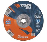 Weiler 58054 - Rueda combinada Tiger Zirc tipo 27 de 6 x 1/8 pulgadas, Z30T, tuerca UNC de 5/20.3 cm-11 (paquete de 10)