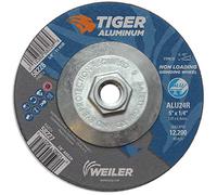 Weiler 58228 5 x 1/4 Tiger Aluminio Tipo 27 Rueda de molienda ALU24R 5/8-11 Tuerca (paquete de 10)