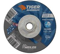 Weiler - 588206 58206 4-1/2 x .045 Tiger - Rueda de corte de aluminio tipo 27 ALU60S 5/8-11 UNC tuerca (paquete de 10), 4-1/2 pulgadas de diámetro
