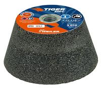 Weiler 68352 Tiger ZIRC Tipo 11 Rueda de copa acampanada, ZA16-Q, 4/3 x 2 x 5/8-11, llanta de 1 pulgada, parte trasera de 3/4 pulgadas, (paquete de 5)