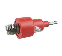 Weiler Cepillo de tubo turbo, acero inoxidable 302, vástago redondo, vástago único, diámetro interior de 3/4 pulgadas, diámetro exterior de 7/8 pulgadas, diámetro de alambre de 0.000 pulgadas, vástago de 1/4 pulgadas, 1000 rpm (paquete de 1)