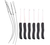 Weilin Juego de 10 extractores de llaves rotas, herramienta extractora de llaves rotas, herramientas de cerrajería para quitar llaves de cerraduras, con 4 herramientas de gusano y 6 herramientas de