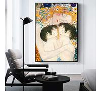 weiling Famosos carteles e impresiones de Gustav Klimt, amor materno, gemelos, lienzo para bebé, cuadro de arte de pared adecuado para decoración de habitaciones, 40x60cmx1 pieza sin marco