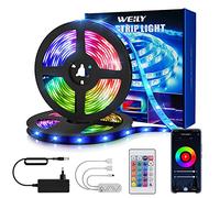 Tiras Led 15M, WEILY Luces Led Habitacion 15M RGB Multicolor Control Remoto Música Tiras Led Funciona con Alexa, Google Asistente y App para Decoración [Clase de eficiencia energética A++]