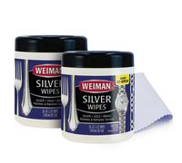 Weiman Jewelry Polish Cleaner and Somnish -Wipes - 20 conteo (2 paquete) con tela de pulido - Uso en joyas de plata antigua plateado de oro plateado