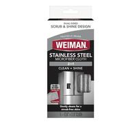 Weiman Microfiber Cloth for Stainless Steel - Safely Traps and Removes Dirt, Oil and Grime to Protect From Scratches