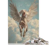 Weimaraner Angel Pet Loss Remembrance Art Dog with Wings Puzzle Imposible,desafío for Adults Entretenimiento Creativo 1000 Piezas Obra De Arte De Juego De para Adultos Y Niños A Partir De 12 Años 1