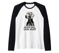 Weimaraner Love | Perro Corazón Leal Silver Soul Camiseta Manga Raglan