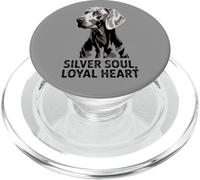 Weimaraner Love | Perro Corazón Leal Silver Soul PopSockets PopGrip para MagSafe