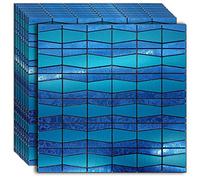 WEIMEI - 10 hojas de azulejos de pared de metal para despegar y pegar, de acero inoxidable, autoadhesivas, 3D, adecuadas para cocina, pared, baño