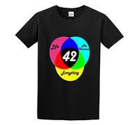 WEIMEIDA Answer Is 42 Inspired by Hitchhikers Guide To The Galaxy Sci Fi Cotton Shirt Men's T Shirt Black 3XL