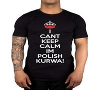 WEIMEIDA I Can't Keep Calm I'm Polish Kurwa Poland T Shirt Lewandowski Polska Gift Idea Mens Man Black S